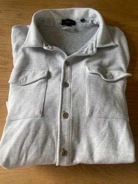 Vince Light Gray Button-Up Pocket Shirt